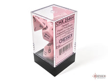 Chessex 7-Die Set - Opaque - Pastel Pink/Black