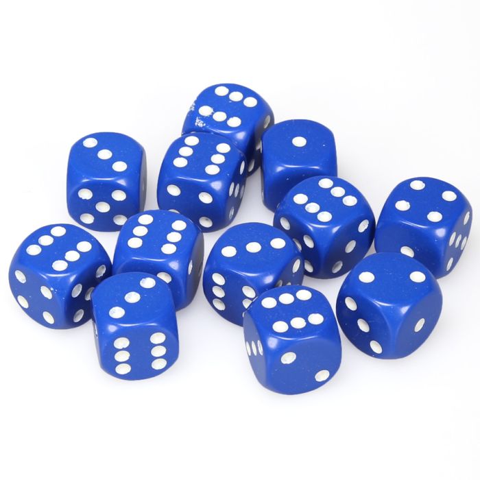 Chessex 16MM D6 Dice - Opaque - Blue/White