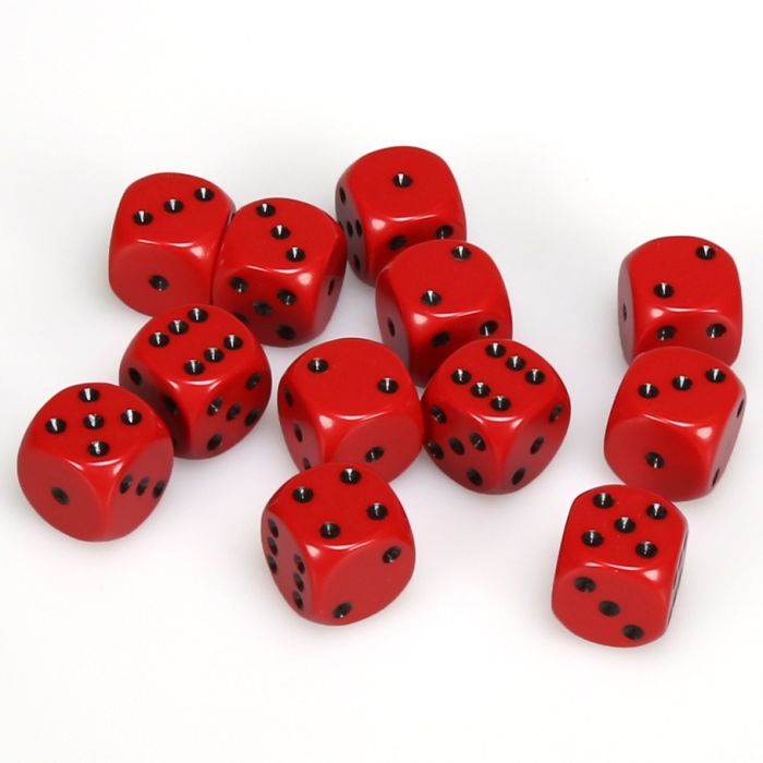 Chessex 16MM D6 Dice - Opaque - Red/Black