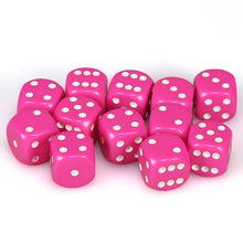 Chessex 16MM D6 Dice - Opaque - Pink/White