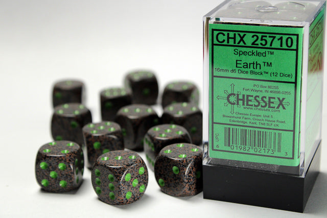 Chessex 16MM D6 Dice - Speckled - Earth