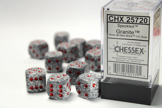 Chessex 16MM D6 Dice - Speckled - Granite