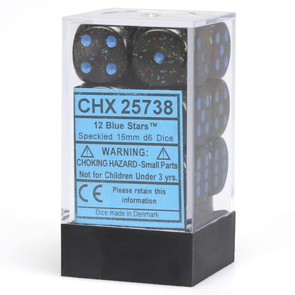 Chessex 16MM D6 Dice - Speckled - Blue Stars