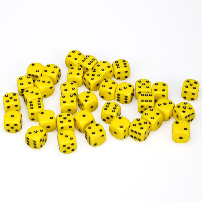 Chessex 12MM D6 Dice - Opaque  - Yellow/Black