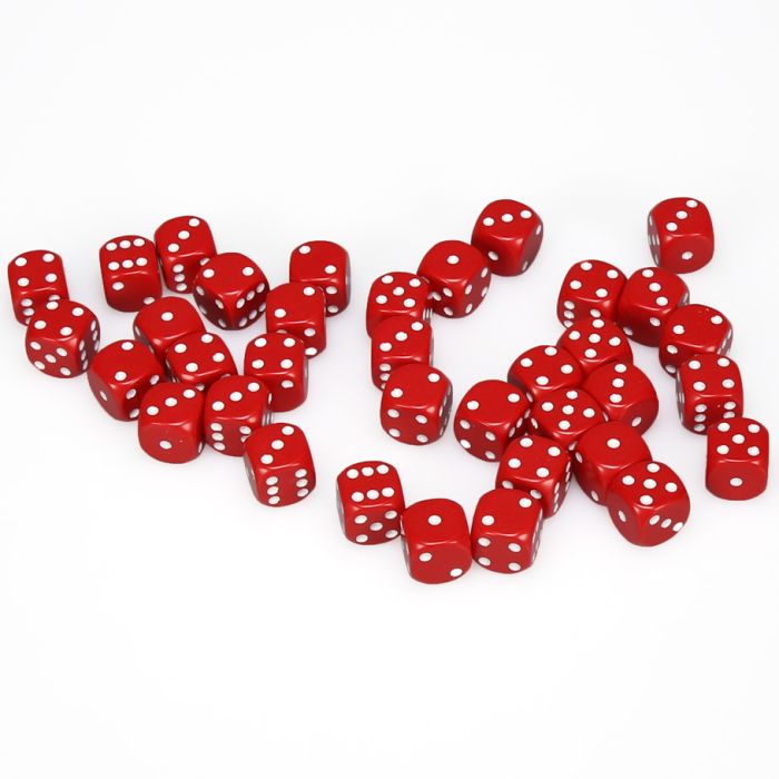 Chessex 12MM D6 Dice - Opaque - Red/White