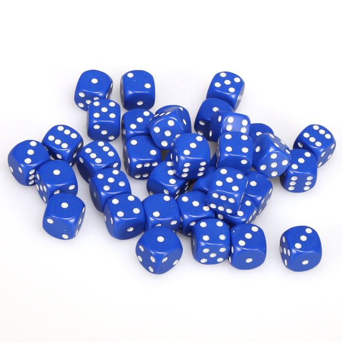 Chessex 12MM D6 Dice - Opaque  - Blue/White