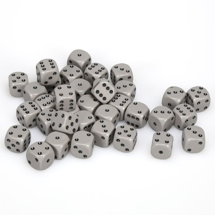 Chessex 12MM D6 Dice - Opaque  - Dark Grey/Black