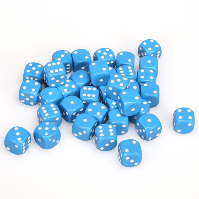 Chessex 12MM D6 Dice - Opaque - Light Blue/White