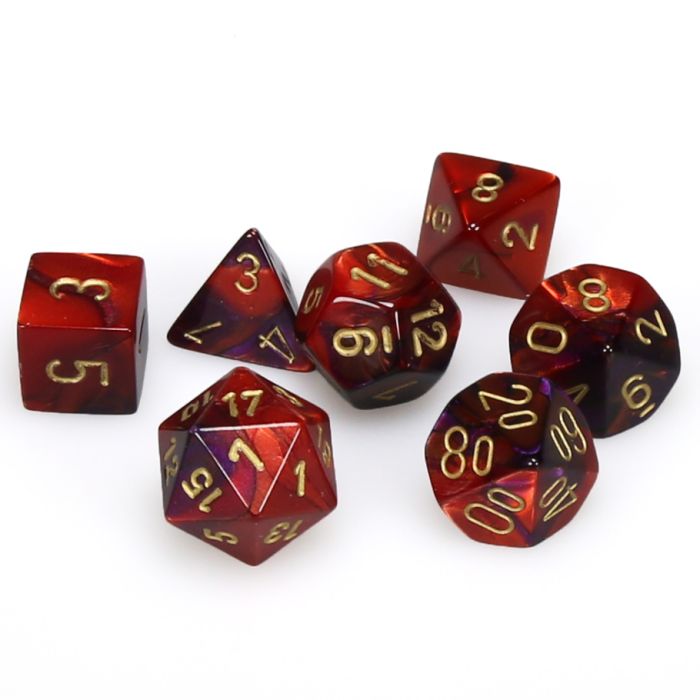 Chessex 7-Die Set - Gemini - Purple-Red/Gold