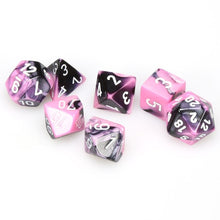 Chessex 7-Die Set - Gemini - Black-Pink/White