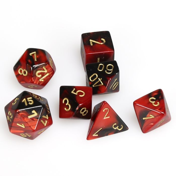 Chessex 7-Die Set - Gemini - Black-Red/Gold