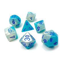 Chessex 7-Die Set - Gemini Luminary - Pearl Turquoise-White/Blue