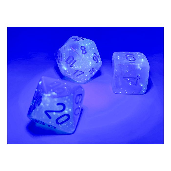 Chessex 7-Die Set - Gemini Luminary - Pearl Turquoise-White/Blue