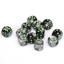 Chessex 16MM D6 Dice - Gemini  - Black-Grey/Green