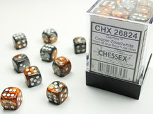 Chessex 12MM D6 Dice - Gemini - Copper-Steel/White