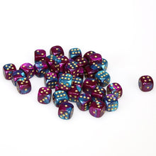 Chessex 12mm D6 Dice - Gemini - Purple-Teal/Gold