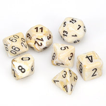 Chessex 7-Die Set - Marble - Ivory/Black