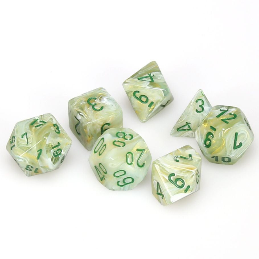 Chessex 7-Die Set - Marble - Green/Dark Green