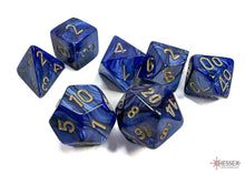 Chessex 7-Die Set - Scarab - Royal Blue/Gold