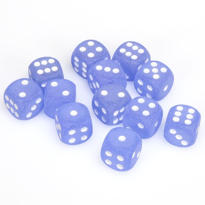 Chessex 16MM D6 Dice - Frosted - Blue/White