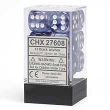 Chessex 16MM D6 Dice - Nebula - Black/White