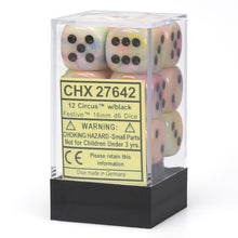 Chessex 16MM D6 Dice - Festive - Circus/Black