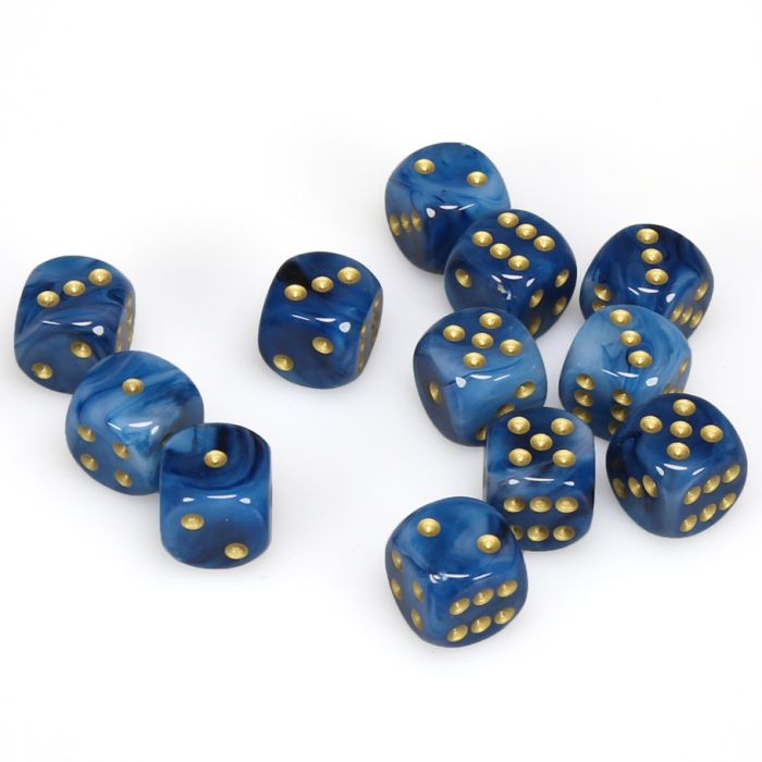 Chessex 16MM D6 Dice - Phantom - Teal/Gold