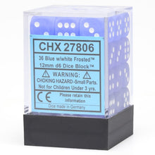 Chessex 12MM D6 Dice - Frosted - Blue/White