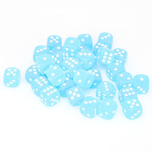 Chessex 12MM D6 Dice - Frosted - Caribbean Blue/White