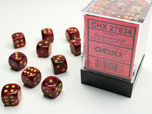 d6 Cube 12mm Vortex Burgandy with Gold (36)