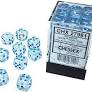Chessex D6 Cube 12MM - Borealis Luminary - Icicle/Light Blue