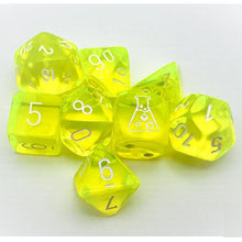 Chessex 7-Die Set - Translucent - Neon Yellow/White