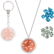 LYNX: Dice Locket with Necklace and Keychain + 3 mini D&D dice sets