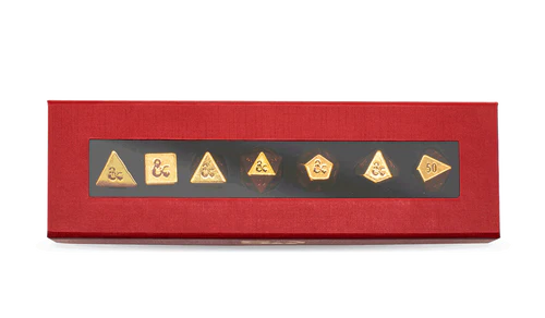 50th Anniversary Heavy Metal 7 RPG Dice Set for Dungeons & Dragons