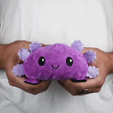 TeeTurtle Reversible Axolotl Plushie (Black + Purple)