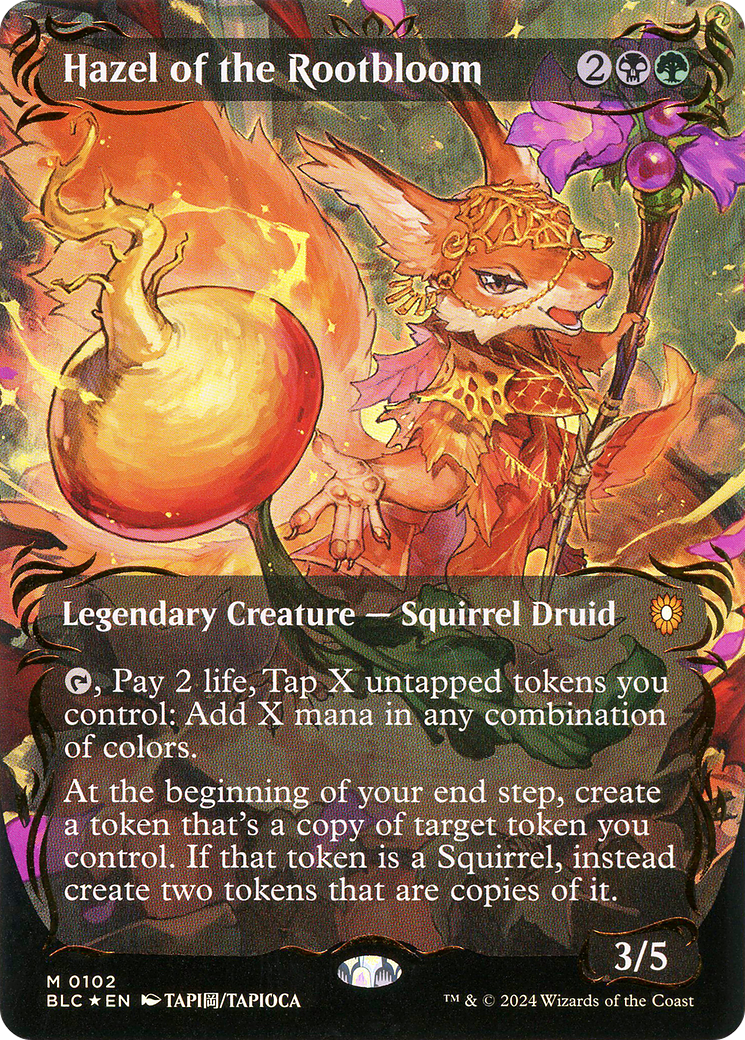 Hazel of the Rootbloom (Borderless) (Raised Foil) [Bloomburrow Commander]