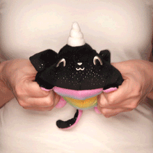 TeeTurtle Reversible Kittencorn & Puppicorn Plushie (Rainbow + Black Sparkle)
