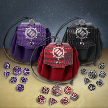 Enhance 7-Set Metal With Enamel Dice Set with Drawstring Pouch