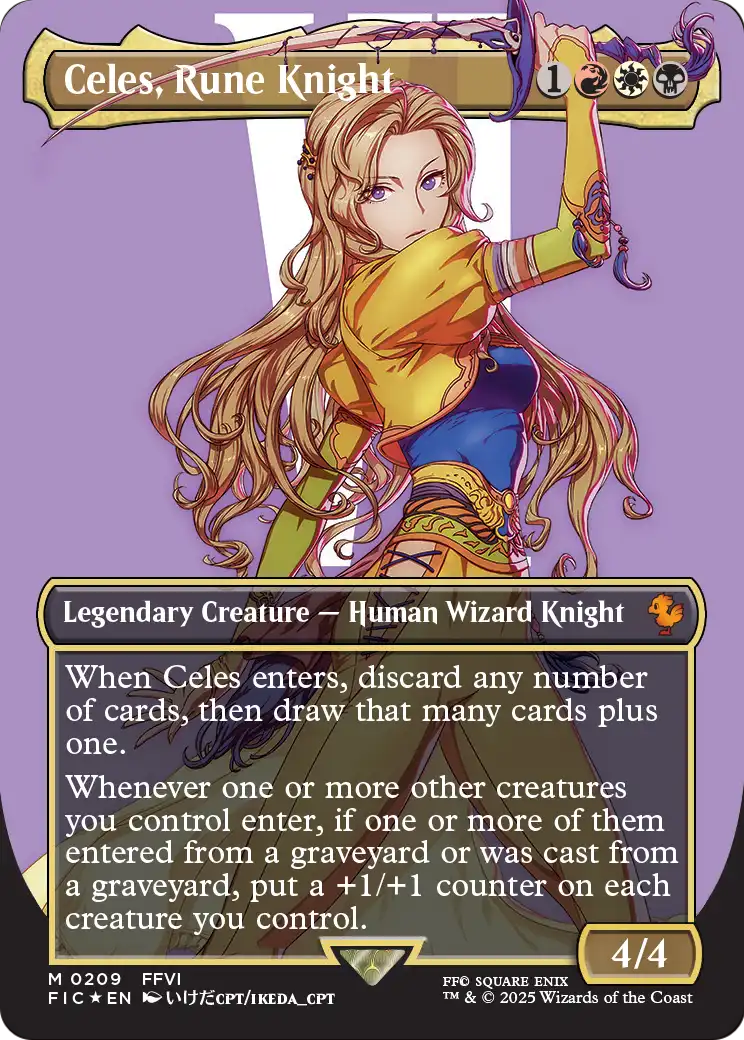 Celes, Rune Knight (Borderless) (Surge Foil) [FINAL FANTASY Commander]