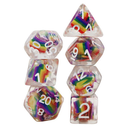 Foam Brain Games Pride Flag 7-Set Dice