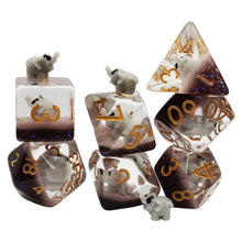 Foam Brain Games 7-Set Dice Elephant Transluscent Bown with Grey