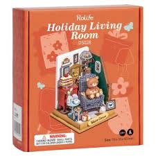 Rolife Holiday Living Room DIY Miniature House Kit DS028