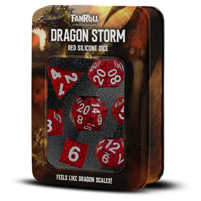 Fanroll Silicone Rubber Dice Set: Red Dragon Scales