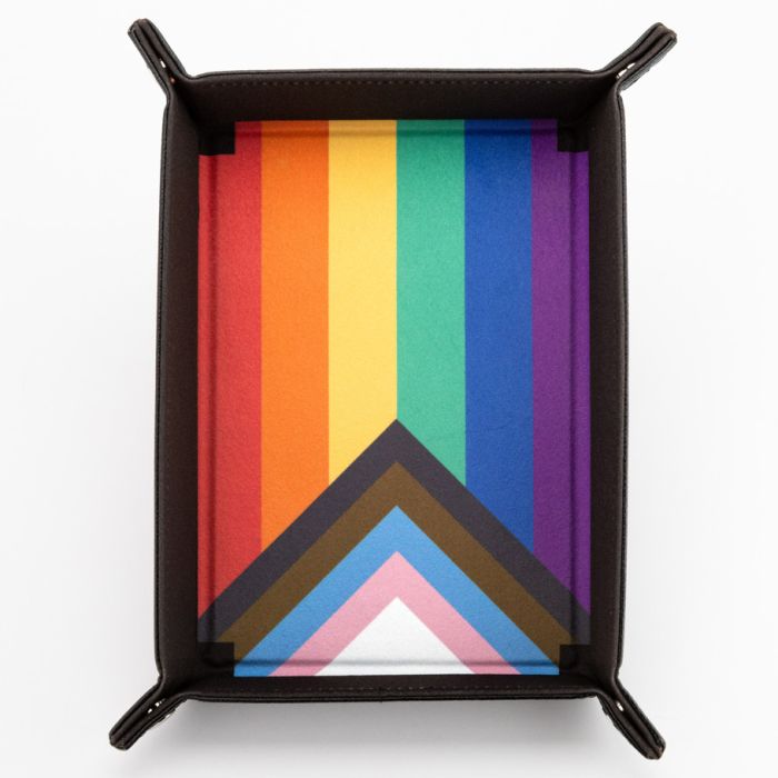 FanRoll By MDG Folding Velvet Dice Tray Pride Rainbow Flag