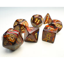 Chessex MINI 7-Die Set - Scarab - Blue Blood/Gold