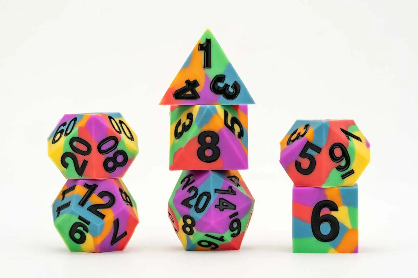 Fanroll Sharp Edge Silicone Rubber Dice Set: GAYMERS PRIDE
