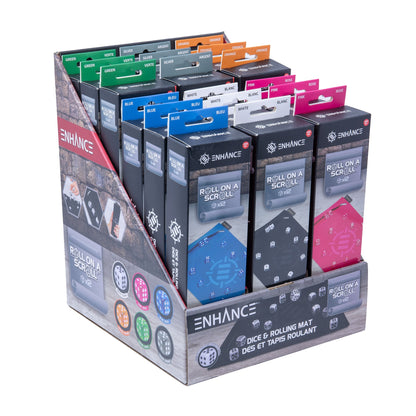 ENHANCE Tabletop Roll on a Scroll Dice Case and Acrylic Dice Set