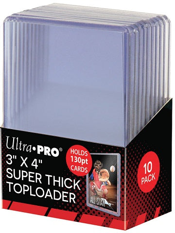 Ultra Pro 3" x 4" Clear 130PT Super Thick Toploaders (10ct)