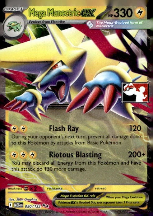 Mega Manectric ex (050/132) [Prize Pack Series Cards]
