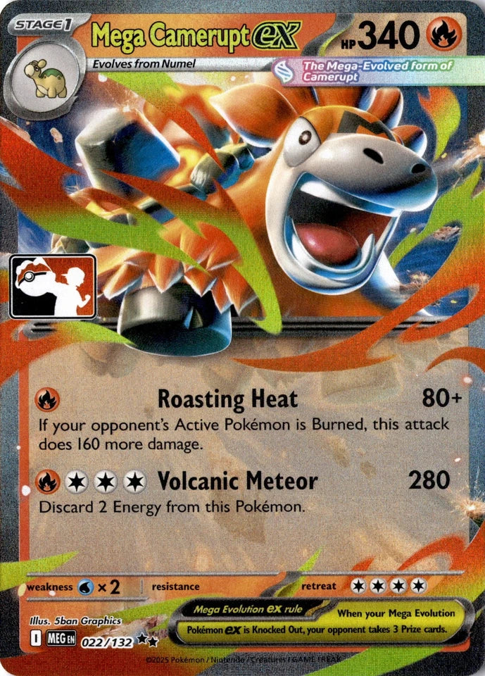 Mega Camerupt ex (022/132) [Prize Pack Series Cards]